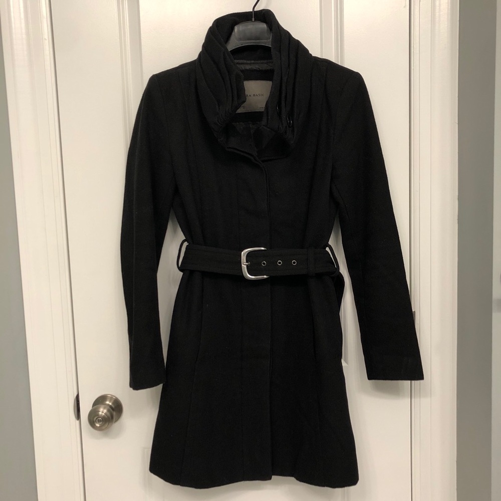 Zara Black Wool Coat
